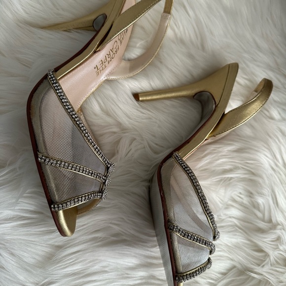 Gold Rhinestone Embellished Heels - Picture 2 of 4